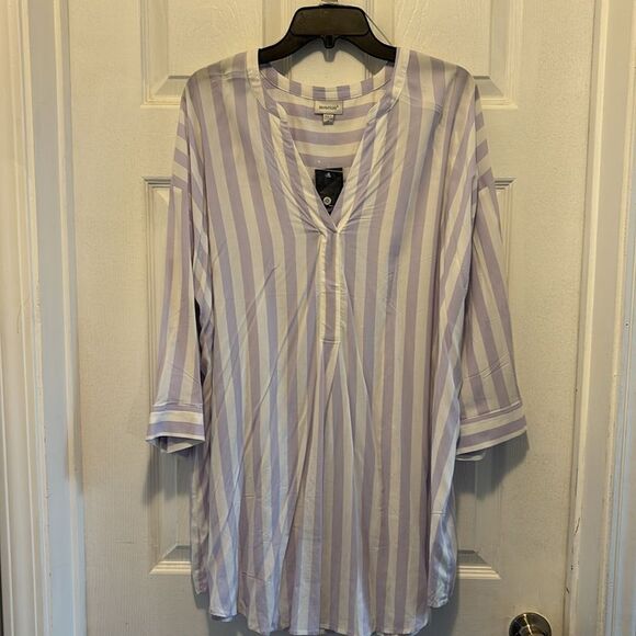 Avenue Womens Plus Size Woven 3/4 Sleeve Blouse Tunic Top 1XL - Picture 6 of 9